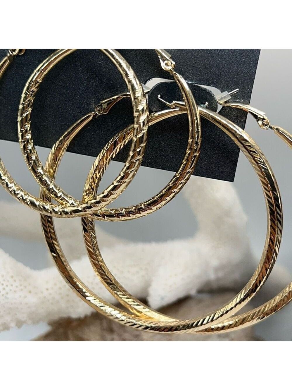 Gold Hoop & Post Bold Elements Earrings Set $16ea / 3 for $25